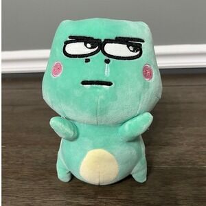 Teal Crocodile Boss Plush with Glasses Funny Runny Nose Stuffed Animal Toy